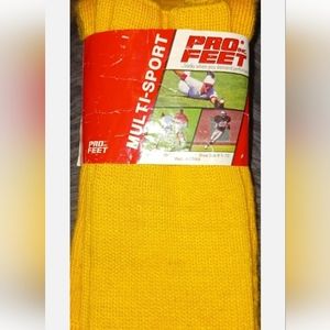 Pro Feet Multi Sport Gold Athletic Socks NWT New 1 Pair Men’s 8 1/2 - 12 Acrylic